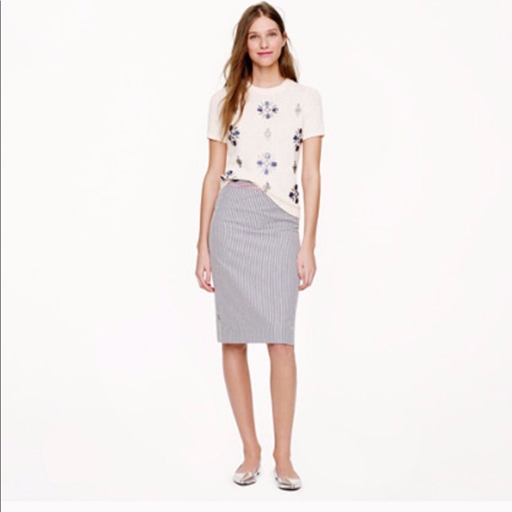 J crew seersucker pencil skirt